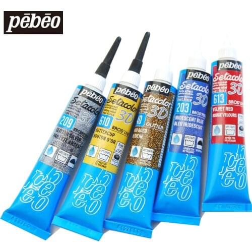 Pebeo 3D Colors Fabric Paint Phosphor Acrylic Paint Set For Painting Textile Clothing Glass Ceramic Graffiti Wood Art For Kids