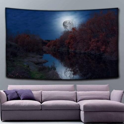 Galaxy Starry Tapestry Night Sky Wall Hanging Decorative Polyester Curtains Plus Long Table Cover Printed