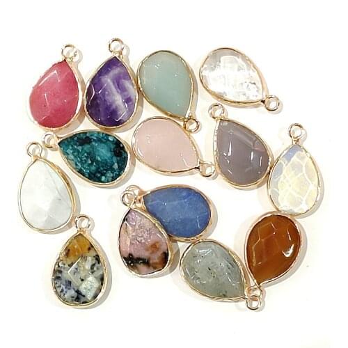 Natural Stone Labradorite Pendant 18x23mm Exquisite Faceted Opal Connector Charm Handmade DIY Necklace Sweater Chain Accessories