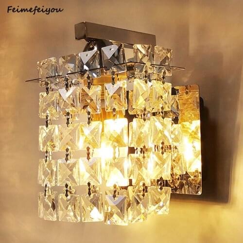 Nordic Crystal LED Wall Lamp Home Indoor Lighting Living Room Modern Stairs Light Lampshade Bathroom Bedside Lamp Bed For home