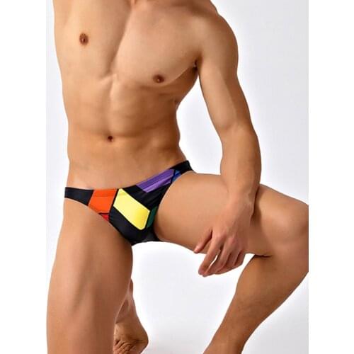 New black sexy tight low waist men swimsuits 2021 hot gay men sunga swimming pool party bikinis men swim briefs sports swimwear