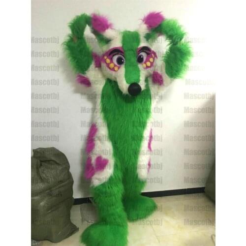 New best-selling Christmas Carnival Green Husky Cosplay Costume Halloween Birthday Party Costume Adult Advertising Parade Mascot