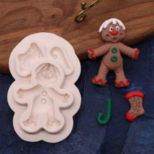 New Style Clown Stocking Walking Stick Shape Fondant Silicone Cake Mold Sugarcraft Tool Gumpaste Soap Mould Decoration