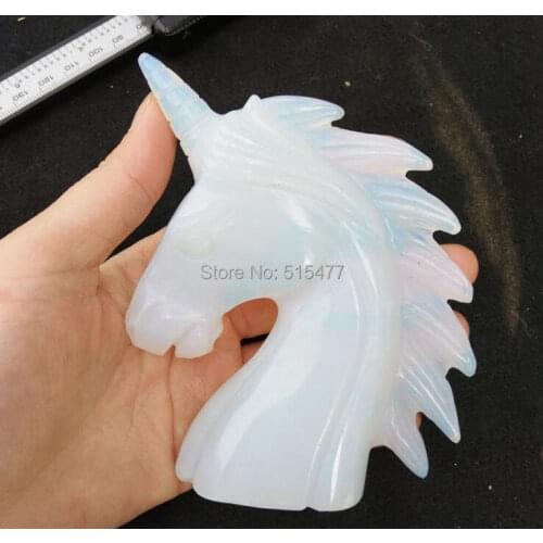 Wholesale 13cm Large size natural polished stone opal crystal unicorn opal Crystal Horse