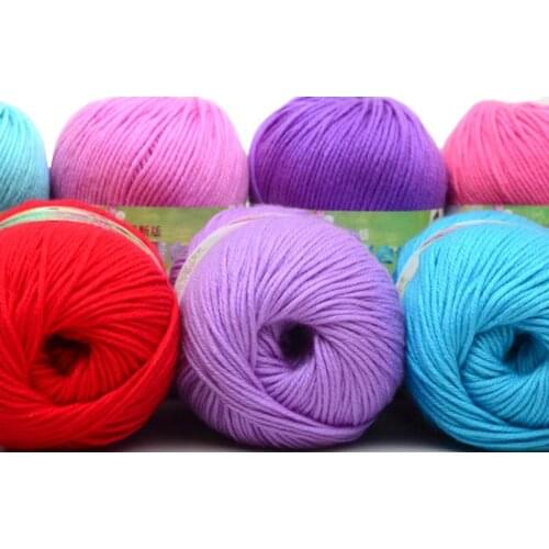 Wholesale 50g/ball Cheap Sale Soft Worsted Silk Velvet Baby Wool Cashmere Yarn Knitting Crochet Yarn Hand Knitting Thread FZ45