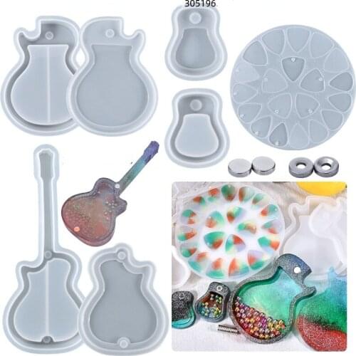 Diy Crystal Epoxy Mold, Guitar Storage Box Mold, Pendant Silicone Mold Reisn Epoxy Kit and Mols Craft Supplies Resin Mould