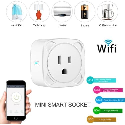 1/2/3/5 pcs BSD13 WiFi Voice Control Wireless Remote Socket Smart Timer Plug Home Fire Retardant PC Smart Power Socket US Plug