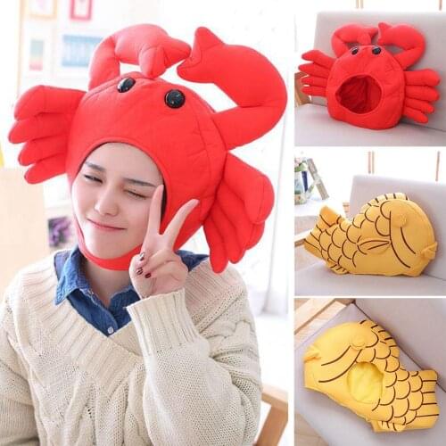 Lovely Taiyaki Crab Shape Cotton Earflap Beanie Cap Hat Costume Parties Supplies Hats accessories Fashion popular cap gifts toys