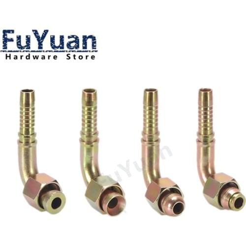 1pcs Withhold Type Tubing Elbow High Pressure Hose Hydraulic Joint Metric M12-M36 to Pipe 6mm-19mm Barbed Tube Fitting Connector