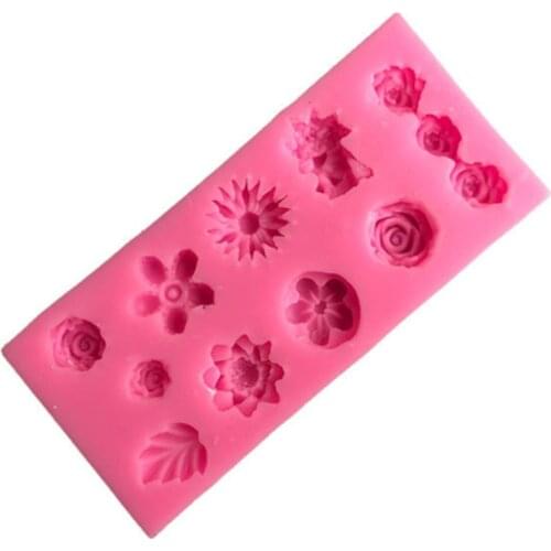 Aouke Flower Modeling Silicone Mold DIY Epoxy Plaster Crafts Cake Baking Decoration Chocolate Mold Plant Flower Silicone Mold