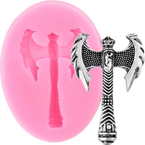 Ancient Greek Viking Axe Silicone Keychain Molds Resin Clay Glitter Pendant Retro Necklace Jewelry Making Epoxy Resin Moulds