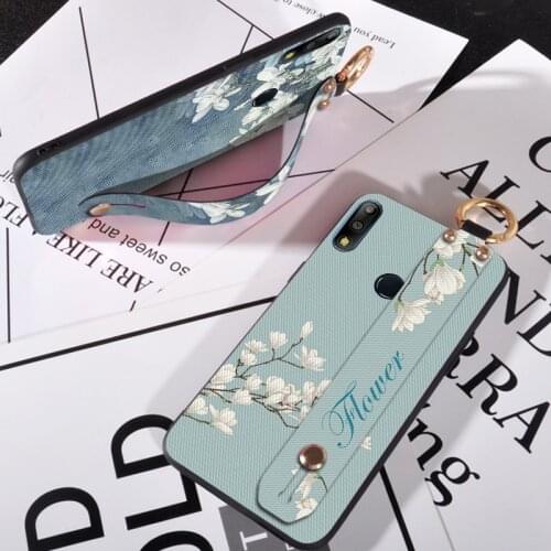 Flowers Soft Silicone Case For Asus Zenfone Max Pro M2 ZB631KL ZB633KL TPU Wrist Strap Cover For Asus 5Z ZE620KL ZS620KL