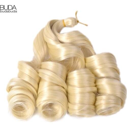 Spiral Curl Synthetic Hair Bundles Loose Wave Braiding Hair 24Inch Crochet Braids Blonde Freetress Wavy Hair Extension For Women