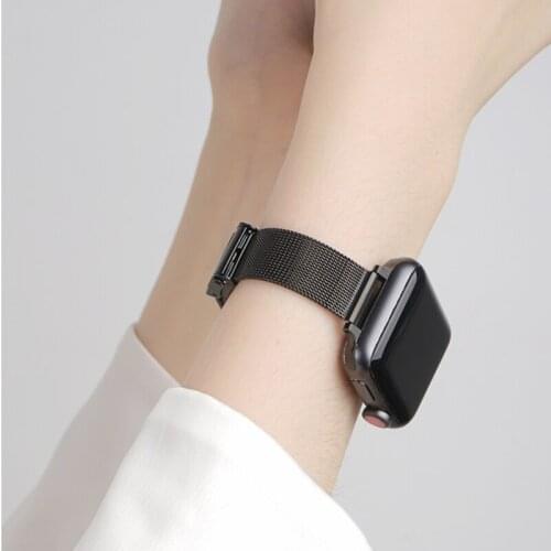 Women Strap For Apple Watch 6 SE Band 40mm 44mm Mesh Woven Stainless Steel Bracelet For iWatch Series 5 4 Applewatch 3 42mm 38