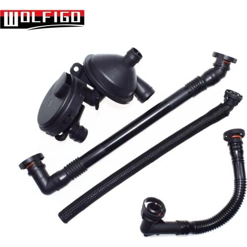 WOLFIGO New PCV Crankcase Vent Valve & Breather Hose Set for BMW 330i 325Xi E46 11611432559,11157532649,11617501566