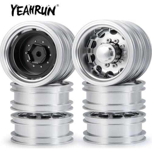 YEAHRUN 1/2/4Pcs Metal Alloy Rear Wheel Rims Hubs for 1:14 Tamiya RC Trailer Tractor Truck Car Upgrade Parts #2