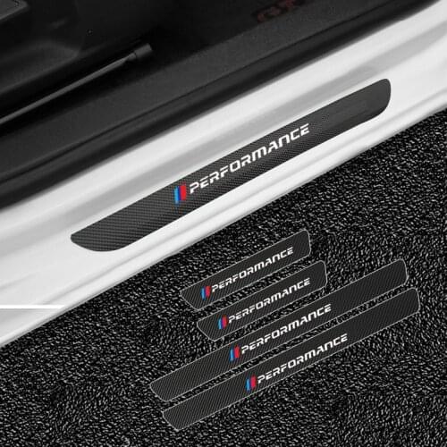 Mutips 4pcs Carbon Fiber Performance Car Door Sills Guards Sticker Cover Auto For BMW E30 E36 E39 E46 E60 E87 E90 F10 F20 F30