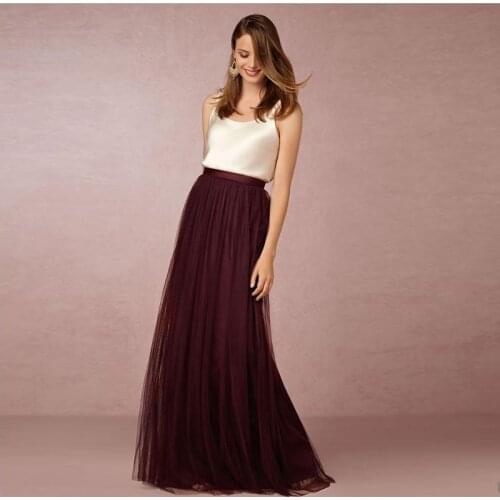 New Fashion Maxi Long Skirt Soft Tulle Skirts Womens Custom Wedding Bridesmaid Tutu Skirt Plus Size Faldas Saias Femininas Jupe