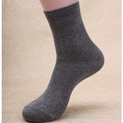 1 Pairs/Lot Men Business Pure Cotton Socks Middle Tube Breathable Sweat-absorbent Socks High Quality Factory Wholesale
