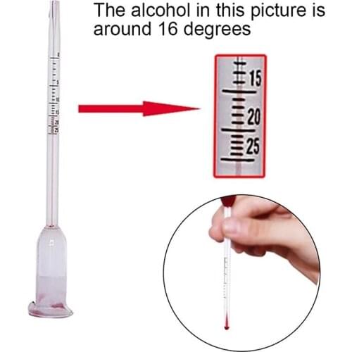 1PCS Transparent Wine Alcohol Meter Fruit Wine Rice Wine Concentration Meter Wine Meter 0-25 Degrees
