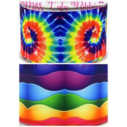 16mm-75mm Swril&Wave Patterns Grosgrain Ribbon DIY Christmas&Party Packing Stuffs Webbing handmade hair bows 50yards/roll