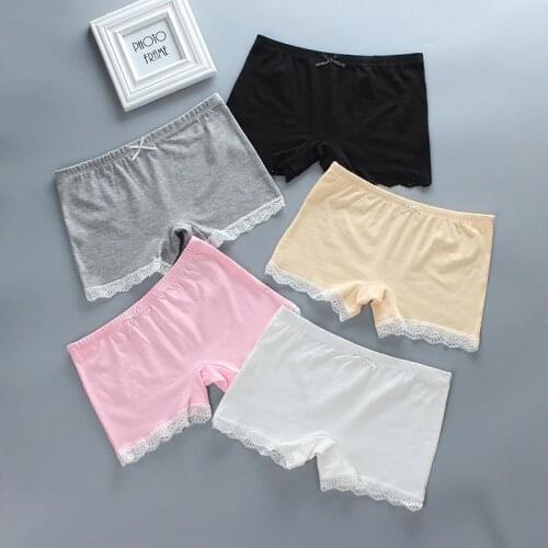 3Pcs New girls underwear pure cotton lace boxer junior high school students thin sports girl boxer briefs10-16 Years Children