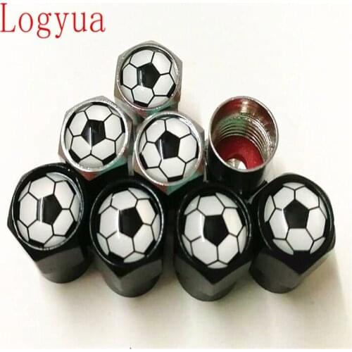 4pcs/lot Car Football Logo Tire Valve Cap Truck Motorcycle Bike Wheel Tire Valve Caps For BMW Benz VW Skoda