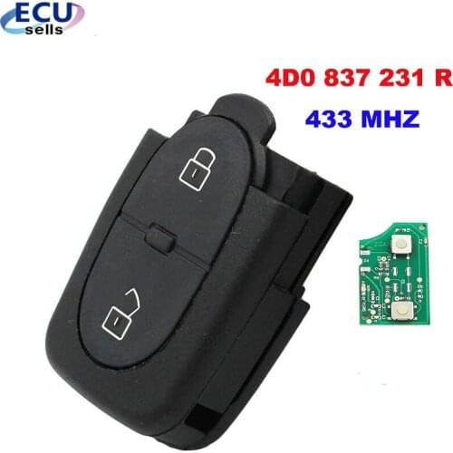 4D0837231R FOR Audi A3 A4 A6 Remote key Control Keyless Entry Fob 2 Button 433.92MHZ 4D0 837 231 R