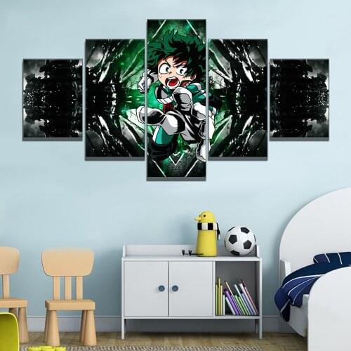 5 Pieces HD My Hero Academia Canvas Painting Print Anime Picture For Modern Decorative Bedroom Living Room Home Wall Art Decor