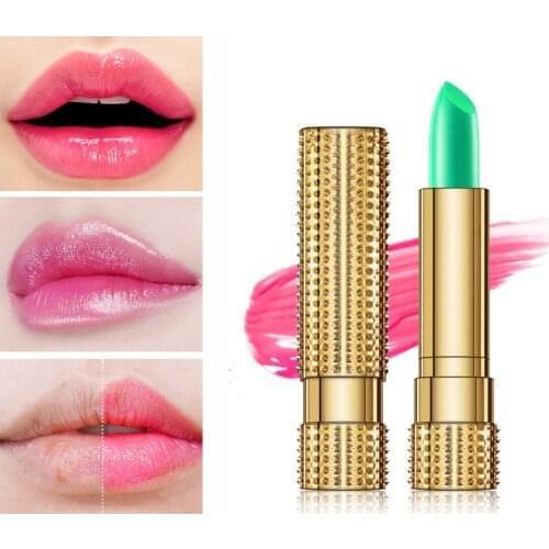 1PC Aloe Vera Lip Balm Temperature Change Lipstick Long Lasting Moisturizing Nourish Lip Makeup Comestics For Girls