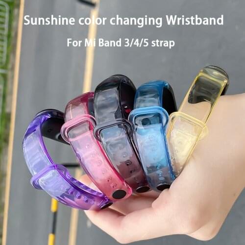 Bracelet for Xiaomi mi band 5 3 4 Silicone Wrist strap for mi band5 Smartband Transparent discolor Replacement miband5 Wristband