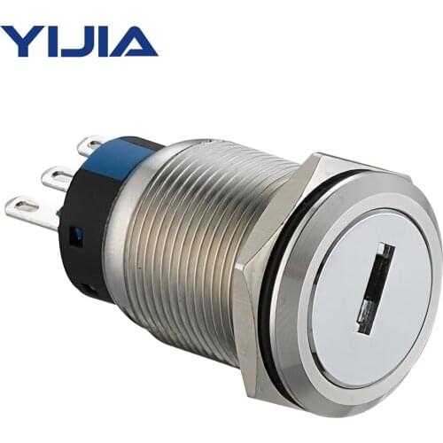 22mm 1NO1NC Two Position Maintain Stainless Steel Selector Metal Button GQ22-11Y/21/S With Key