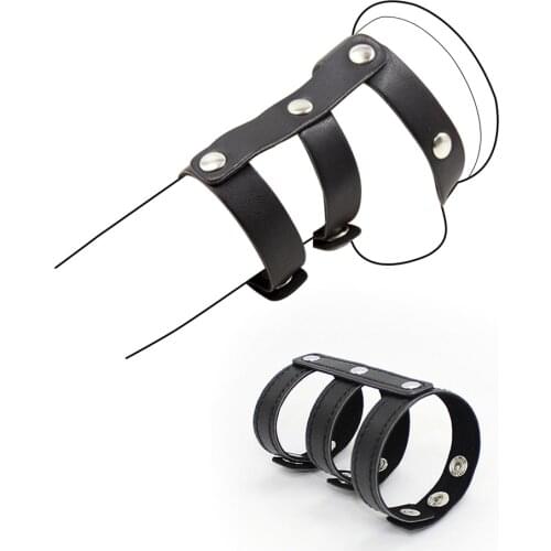 Erotic Sex Toys Adjustable Leather Penis Rings Cocks Bondage Strap Sex Toys For Men Male Chastity Cage Device Sex Products