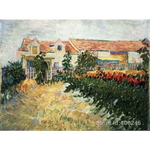 Impressionist art House with sunflowers Vincent Van Gogh paintings home decor Handmade High quality