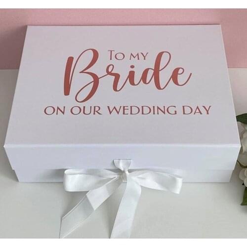 Personalized To my bride on our wedding day box， proposal gift ，groomsman， Wedding gift boxes，Any Text，customized Wedding box