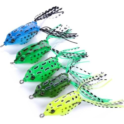 1PC soft tube bait japan plastic fishing lures frog lure treble hooks Top water Topwater ray frog 5.5CM 8G artificial soft bait