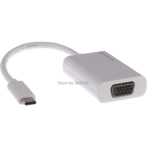 USB3.1 Type C USB-C to VGA Female Adapter Cable Video Transfer Converter for 12" Macbook