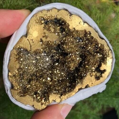 1pc40-50gNatural Pyrite Crystal Cluster, "Sun" Pyrite Quartz Crystal, Home, Garden, Room Decoration, With Spiritual Function
