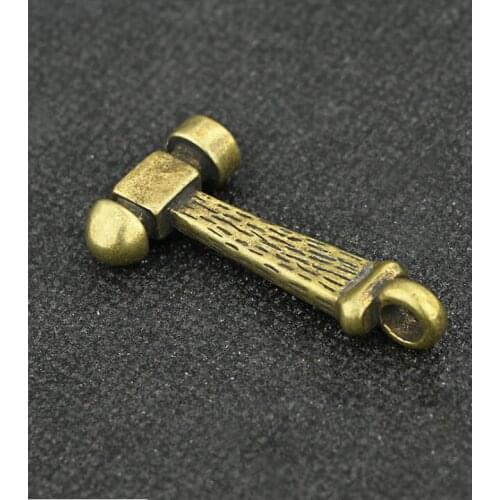 Collectable Chinese Pure Brass Carved Little Hammer Exquisite Small Pendant Statues