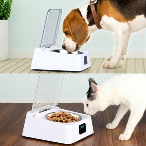 350ml Dog Cat Automatic Infrared Sensor Food Dispenser Bowl Pet Feeder White