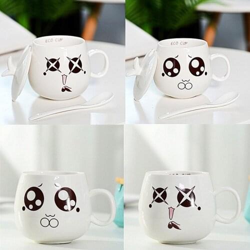 Creative 340ML High quality white cute cat Coffee Cup Milk Water Mug with spoon cap mug