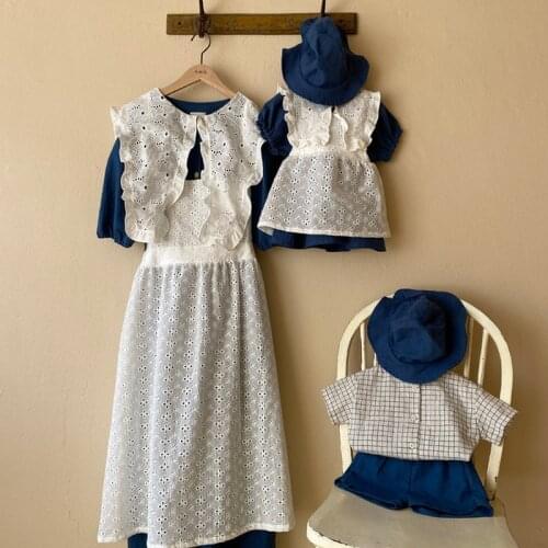 Summer Family Matching Outfits Mother Daughter Dress Mom Baby Mommy and Me Dresses Clothes Woman & Kid Girls Toddlers Outfits