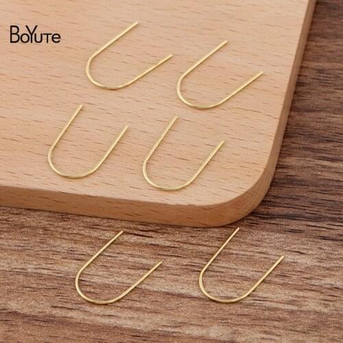 BoYuTe (200 Pieces/Lot) 0.7*17MM Metal Brass U Shaped Wire Accessories Parts Hand Made Diy Jewelry Findings Components