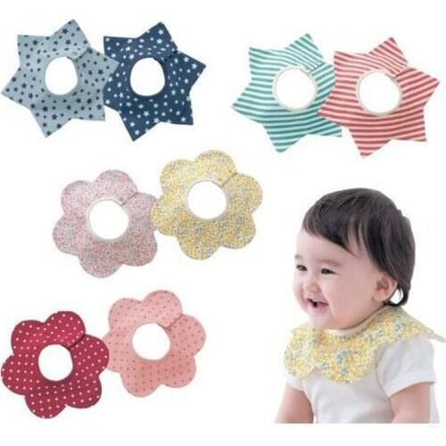 Fashion Baby Bibs Print Cotton Burp Cloths Round Neck 360 Degree Saliva Bibs For Girls Boys Feeding Smock Babadores M0228