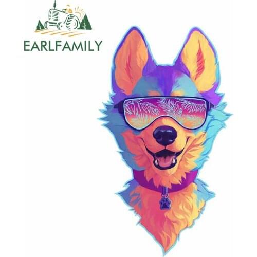 EARLFAMILY 13cm x 7.9cm for Sparkle Dog Cute Funny Car Stickers Car Door Decal Motorcycle Creative Waterproof Occlusion Scratch