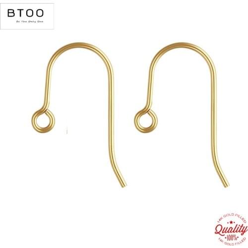 Real 14K Gold Filled French Ear Wire .030" (0.76mm) Gold Ear Wire for Jewelry Making Earrings Accessories Clasps for Jewelry