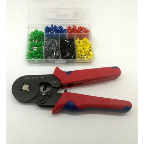 Terminal Crimper 0.25-6mm 23-10AWG & 0.25-10mm 23-7AWG Electrical Crimping Pliers Hand Tools Set HSC8 6-4 and 460pcs terminal