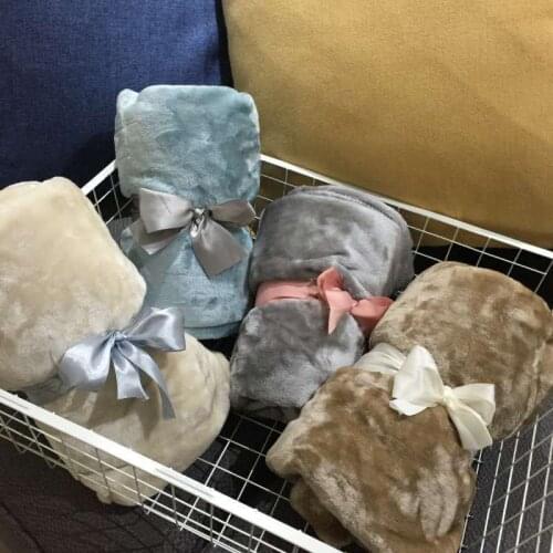 70*100 super soft kids bed spread furry Solid color baby blanket fleece baby swaddle receiving blanket pet cushion