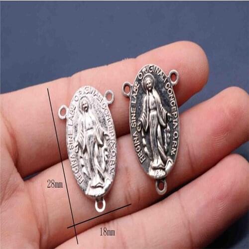 Wholesale 100 Catholic Catholic Rosary Center Virgin Mary pendant attachment. Virgin Mary Center Rosary Bracelet Pendant