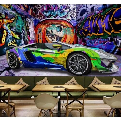 Custom Photo Wallpaper 3D Retro nostalgic European 3D camouflage car Wallpaper Living Room Dining Room wallpaper Sticker Mural